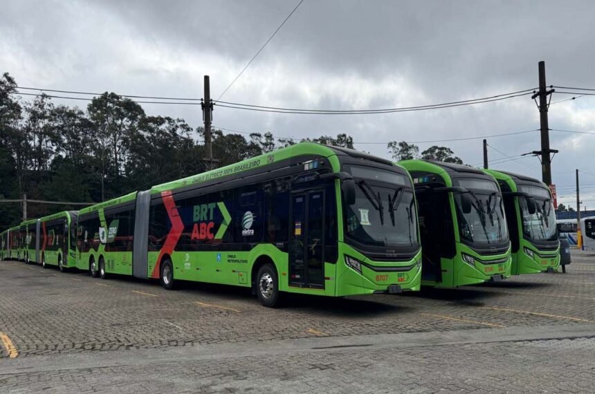 BRT-ABC recebe primeiros ônibus elétricos para testes em São Bernardo